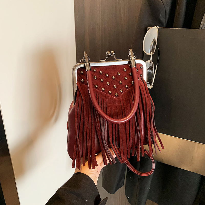 Vintage Fashion Collection - Women's Fashion Rivet Handheld Bag Autumn