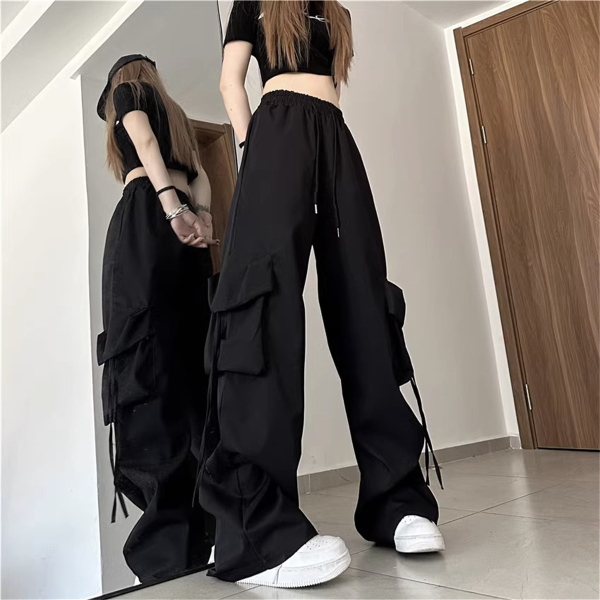 Vintage Fashion Ai - Plus Size Women Cargo Pants High