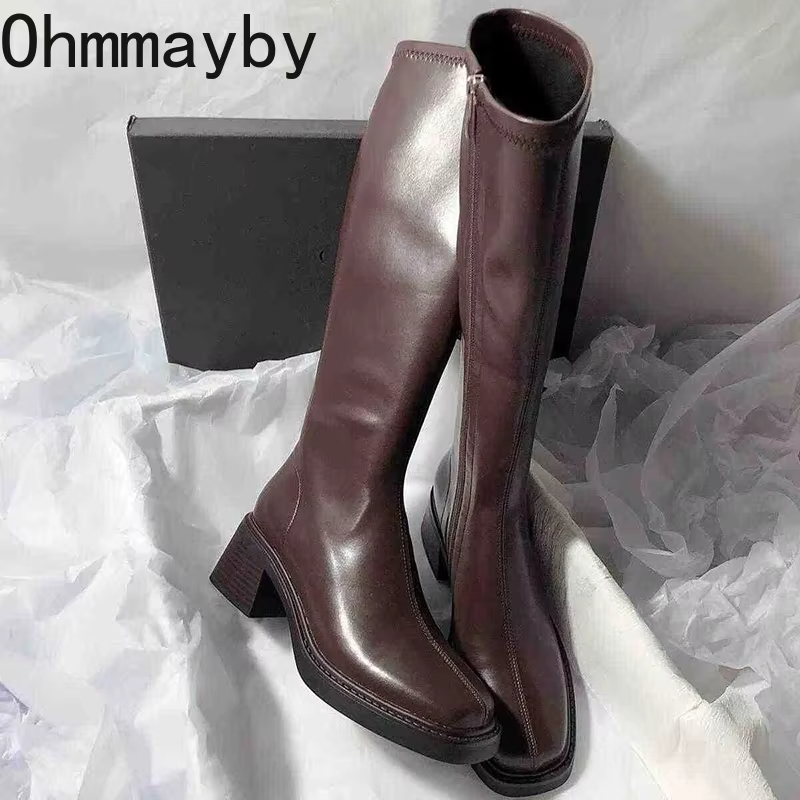 Vintage Fashion Heels - Vintage Thick Heel Women Knee High