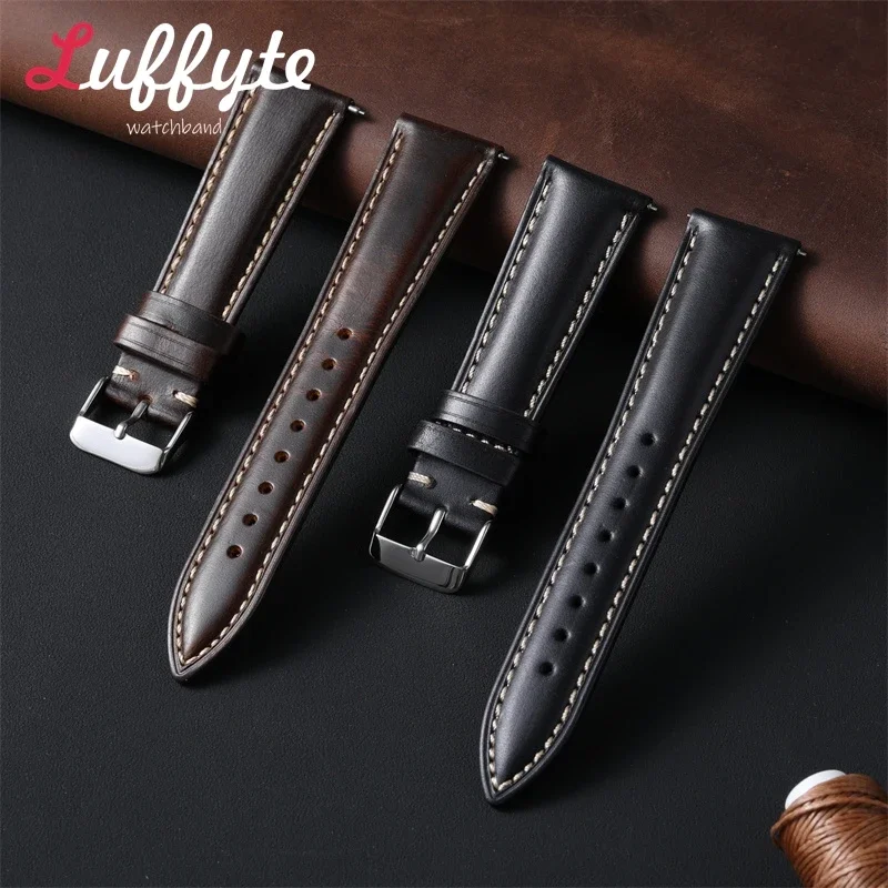 Vintage Fashion Tags - Vintage Retro Oil Wax Leather Watch