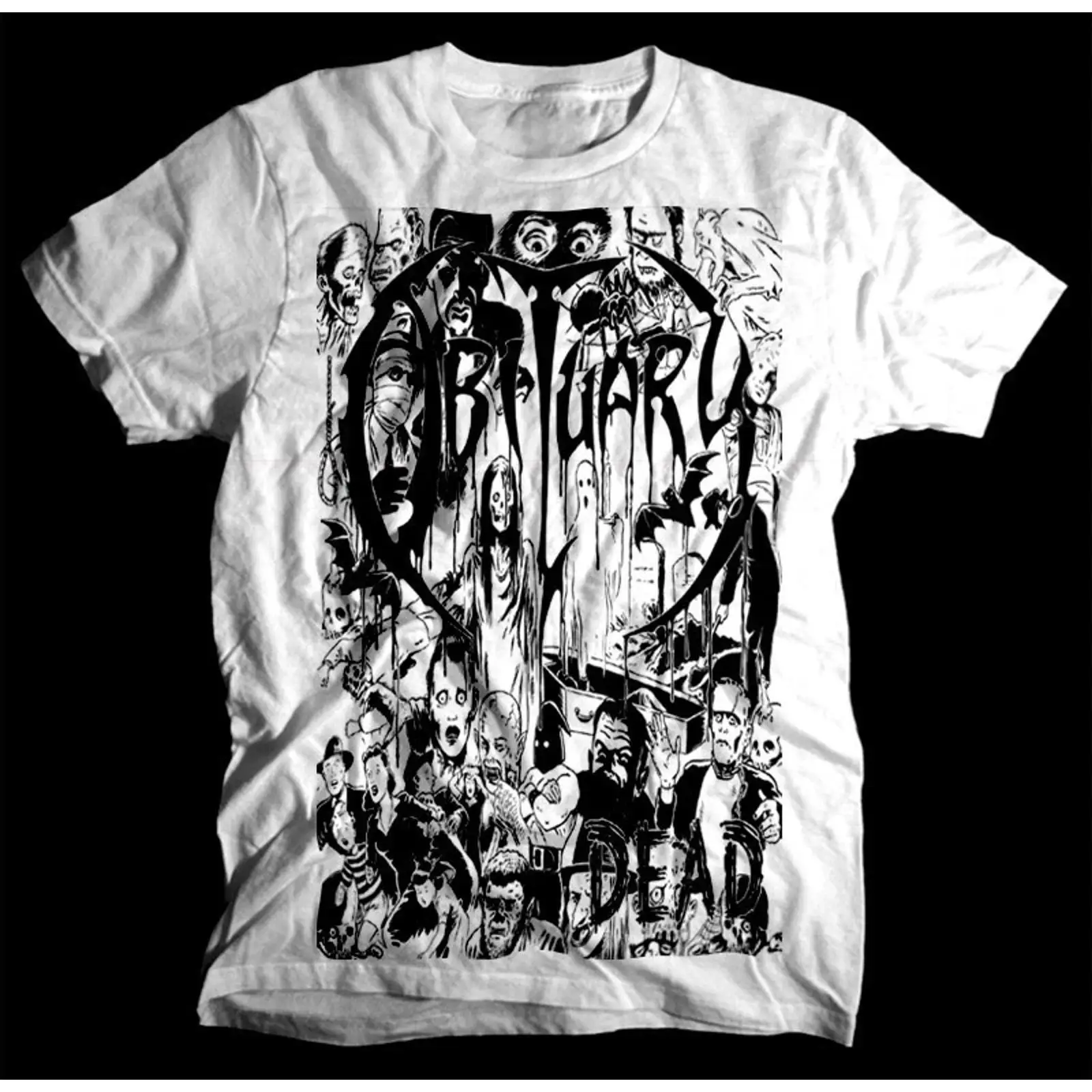 Vintage Fashion Obituaries - Sale Obituary Dead album WHITE T