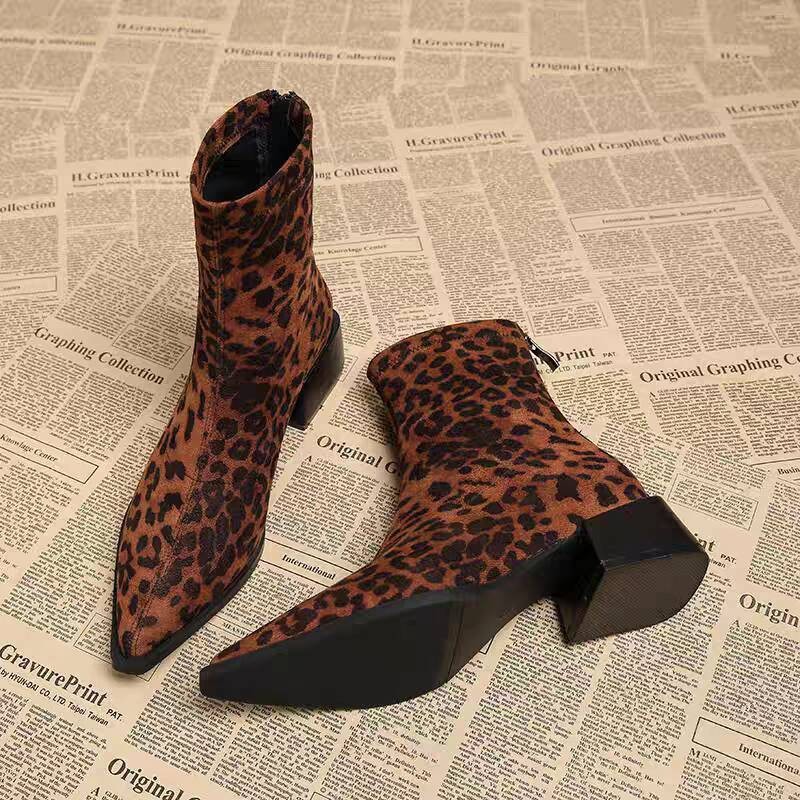 Vintage Fashion Women Dresses - New Low Heel Women Mordern Ankle