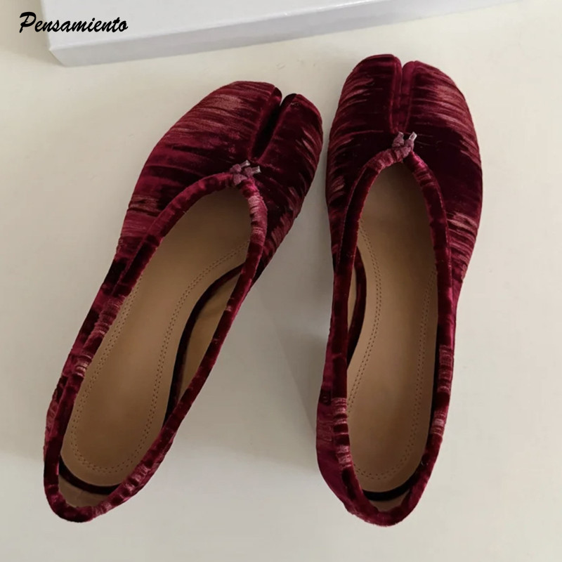 Vintage Fashion Designer - Fashion Pleated Designer Flannel Split toe