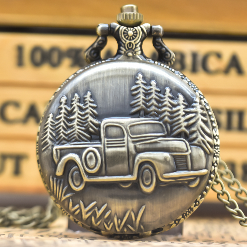 Vintage Fashion Tags - Vintage Bronze Clamshell Vintage Car Cameo