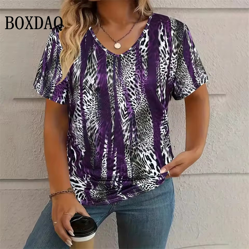Vintage Fashion Ai - Summer Vintage Leopard 3D Print T-Shirt