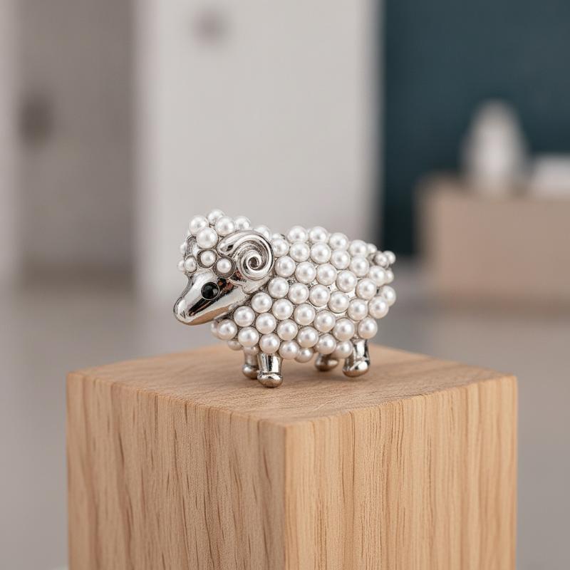 1 Pcs Vintage Pearl Sheep Goat - đánh giá và giá Vintage Fashion Outfits Men