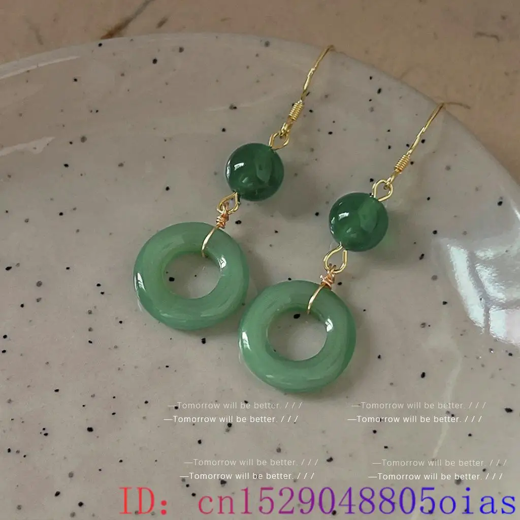 Green Real Jade Ring Earrings  - đánh giá và giá Vintage Fashion Theme