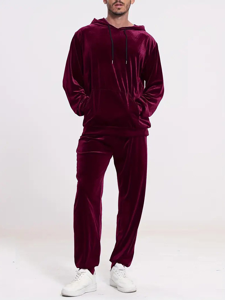 Fashion Solid Color Velvet Two - đánh giá và giá Vintage Fashion Outfits Men