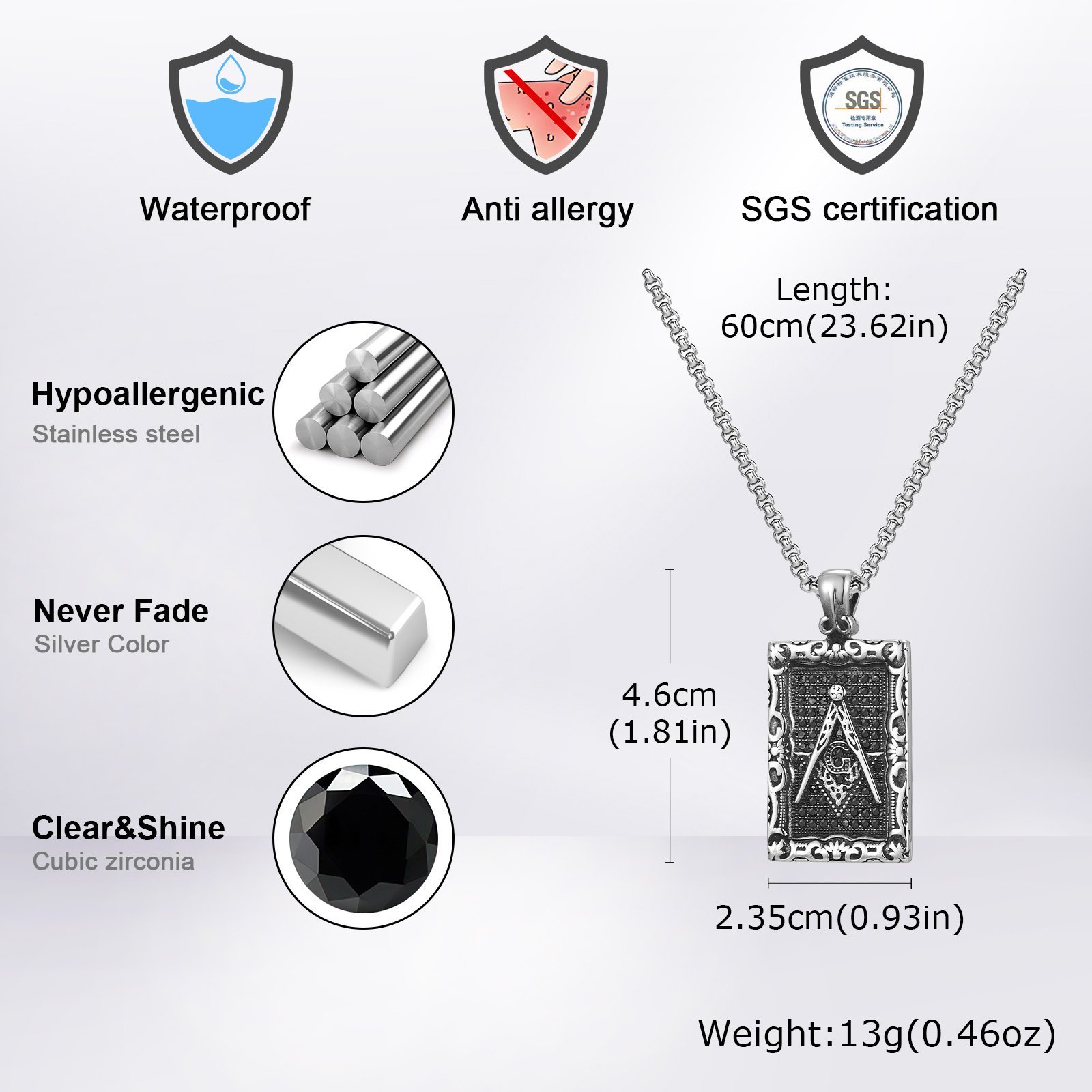 Freemason Square Pendant Neckl - đánh giá và giá Vintage Fashion Tags