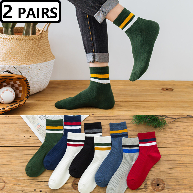 2 Pairs Men's Socks Striped Co - đánh giá và giá Vintage Fashion Eu