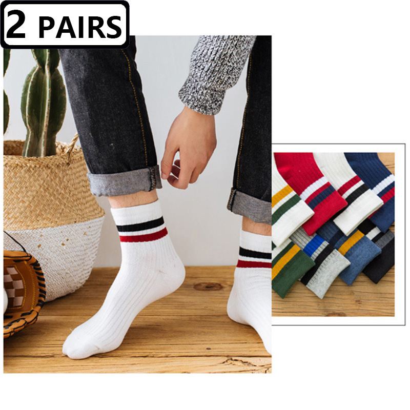 2 Pairs Men's Socks Striped Co - đánh giá và giá Vintage Fashion Eu